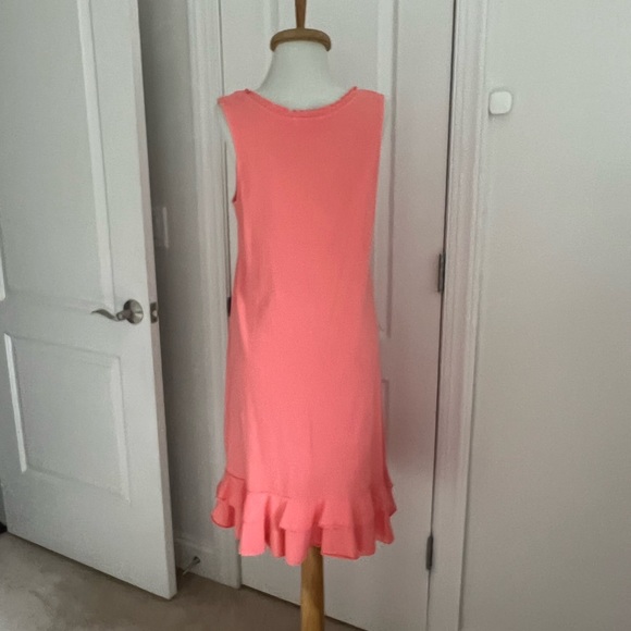 Fresh Produce Salmon Pink Ruffle Edge Cotton Dress, Small - Picture 2 of 7